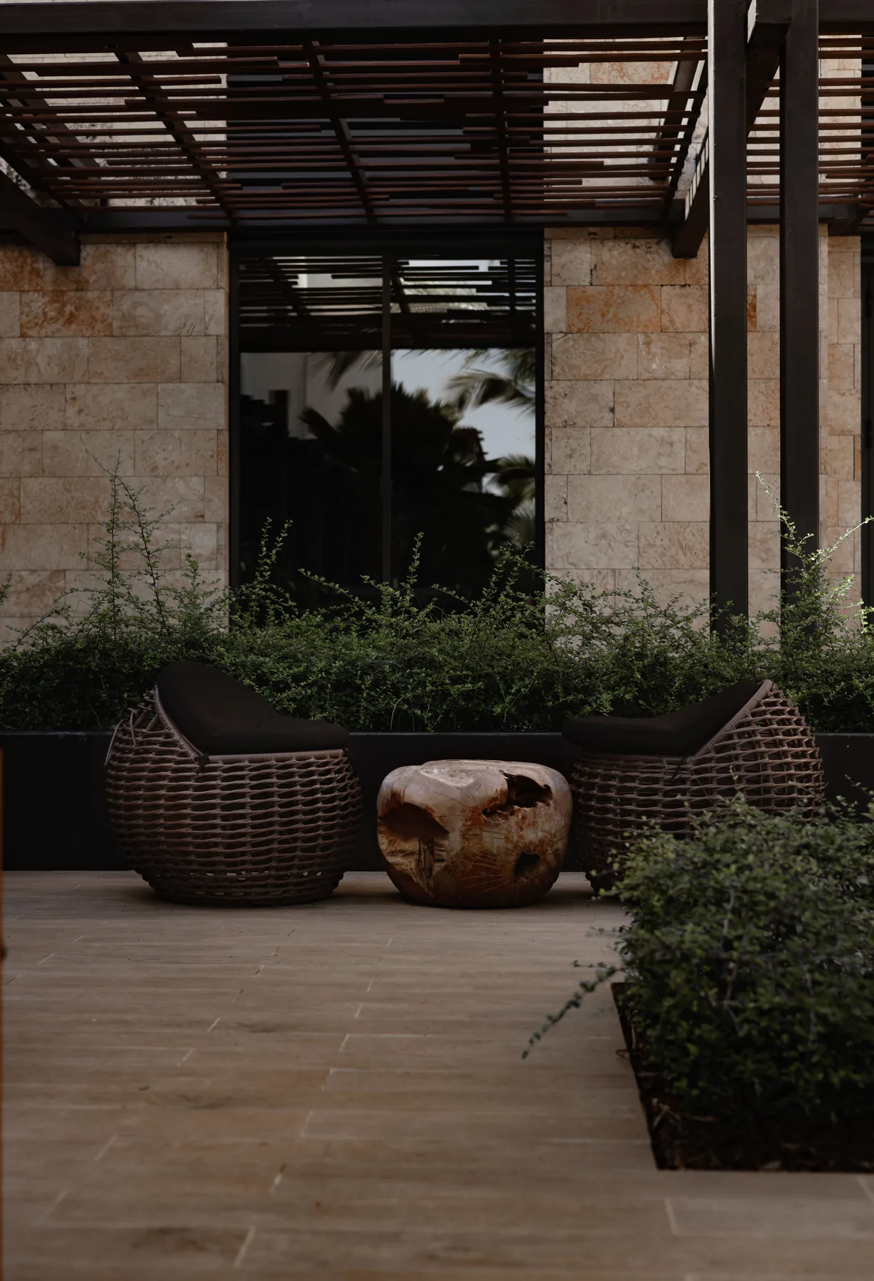 Terrasse aménagée et végétalisée