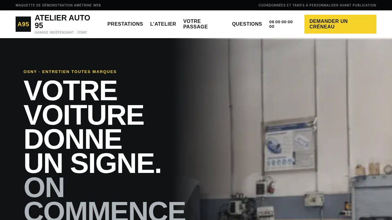 Projet de démonstration Atelier Auto 95